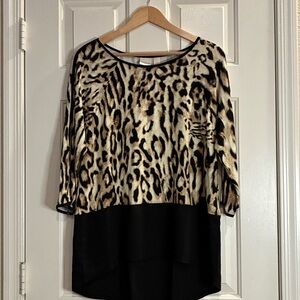 Chico's Animal Print and Black Blouse
